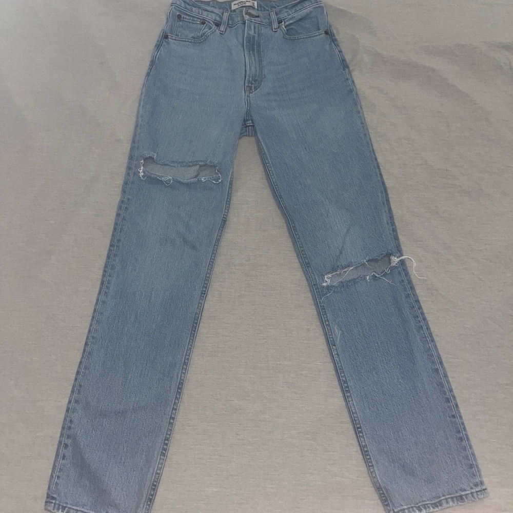Abercrombie & Fitch Women's Blue 90’s Straight Ultra High Rise Jeans